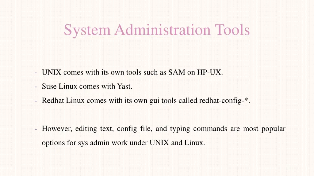 system administration tools