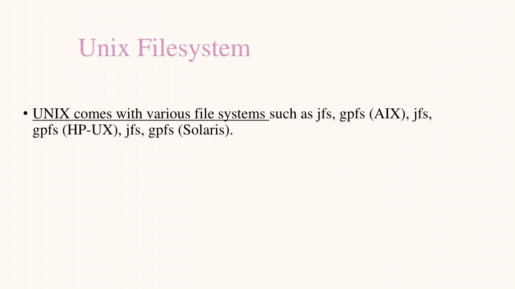 unix filesystem 1