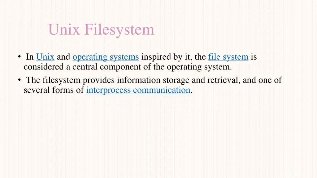 unix filesystem