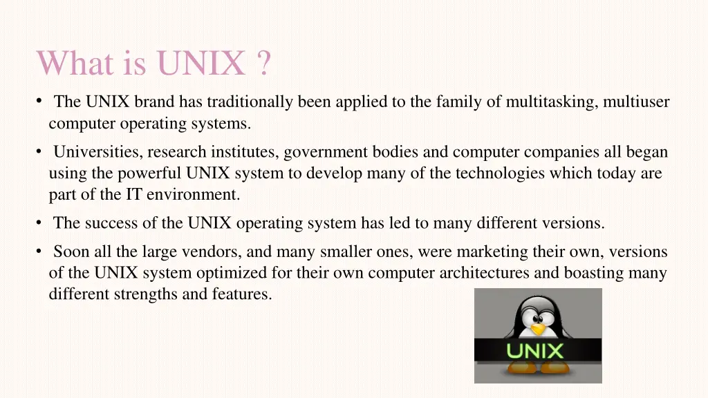 what is unix the unix brand has traditionally