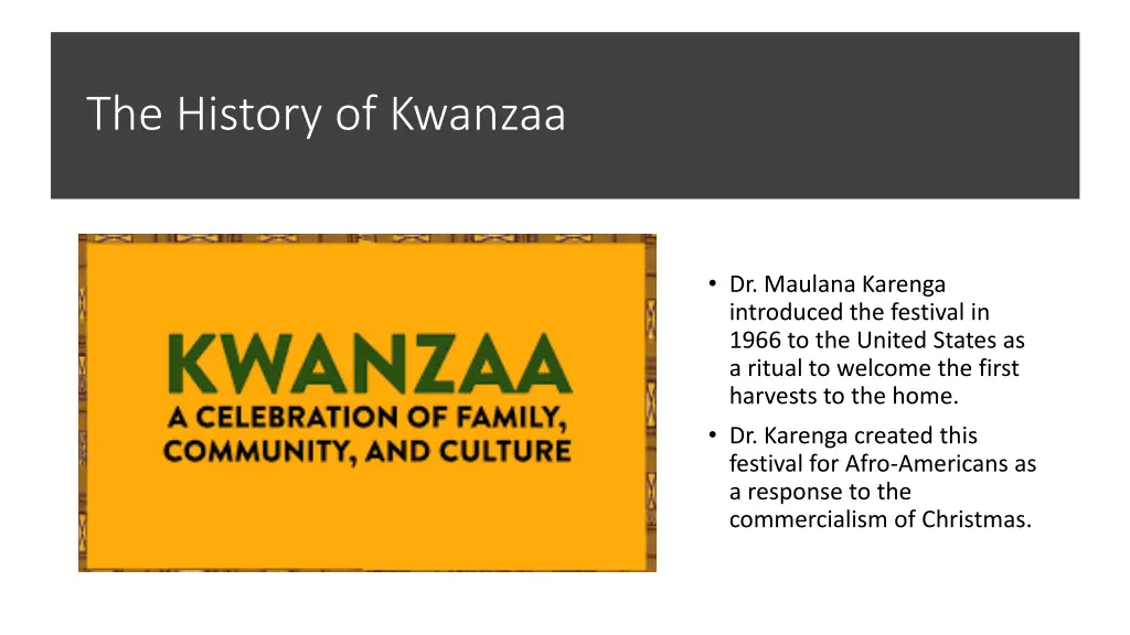 the history of kwanzaa