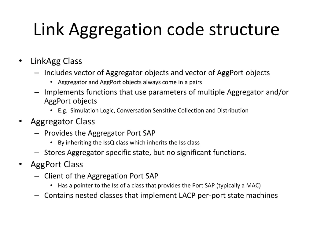 link aggregation code structure