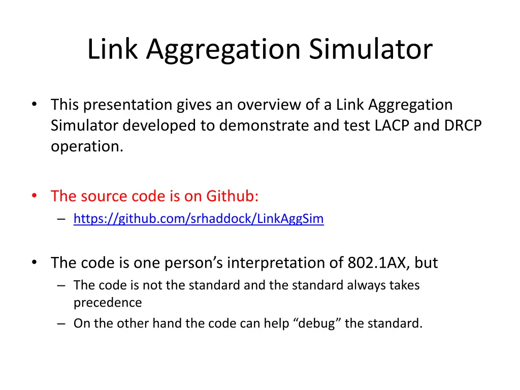 link aggregation simulator 1