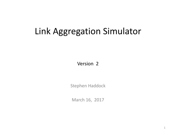 link aggregation simulator