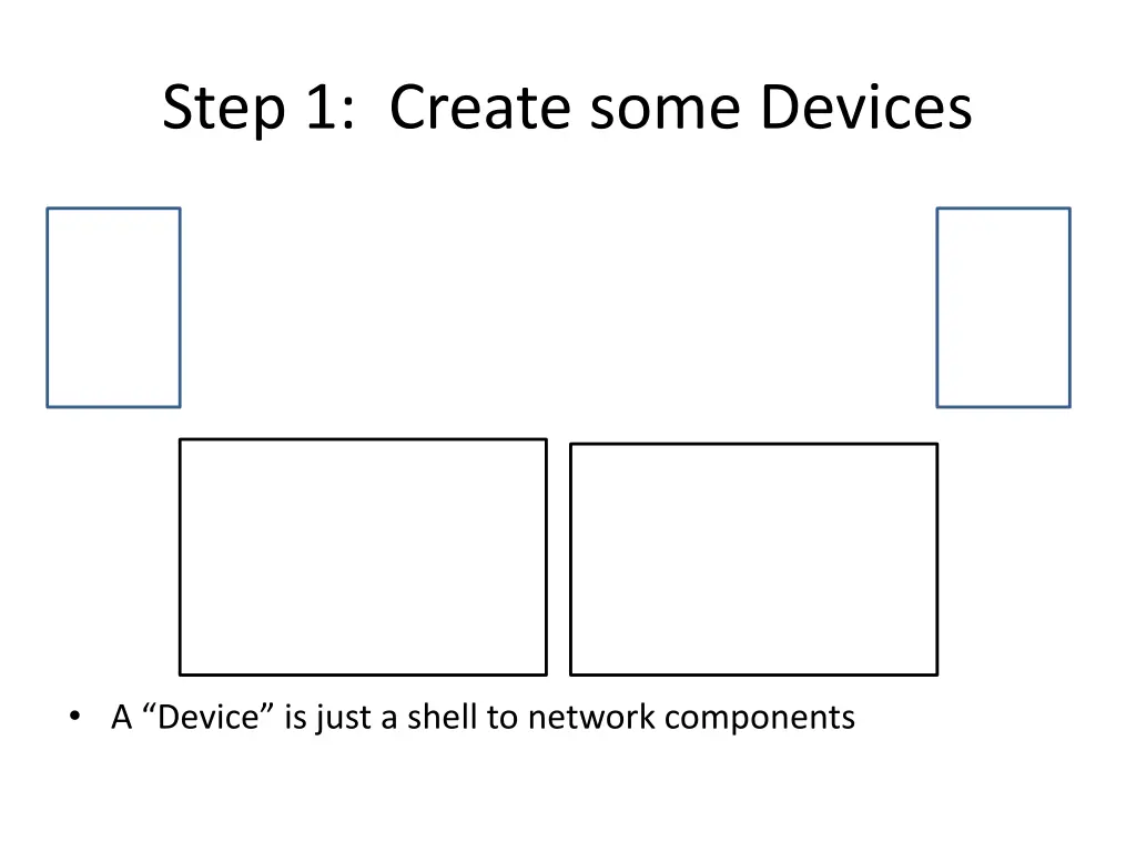 step 1 create some devices