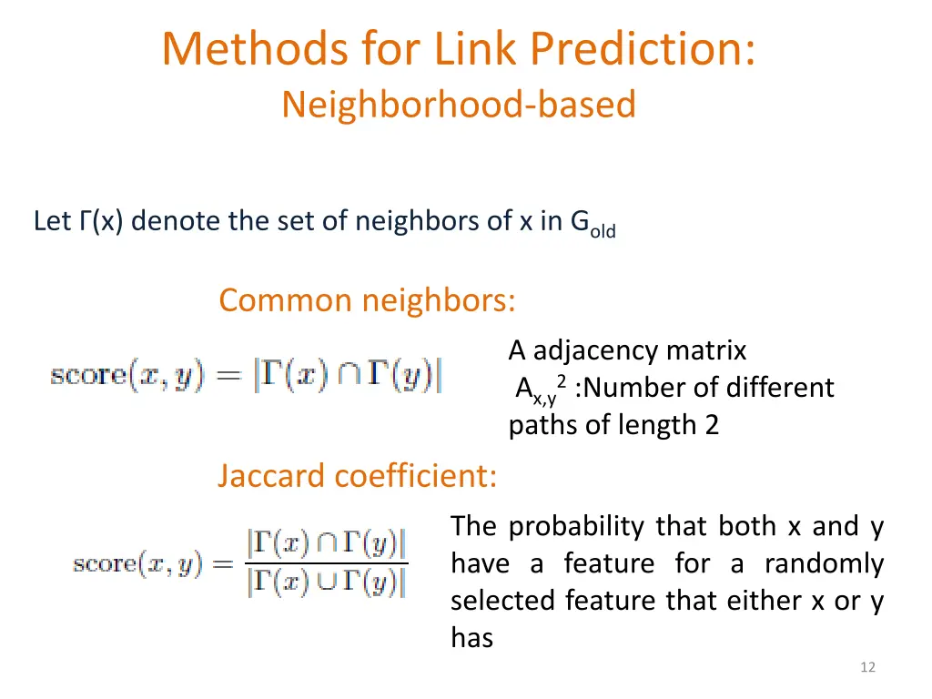 methods for link prediction neighborhood based 1