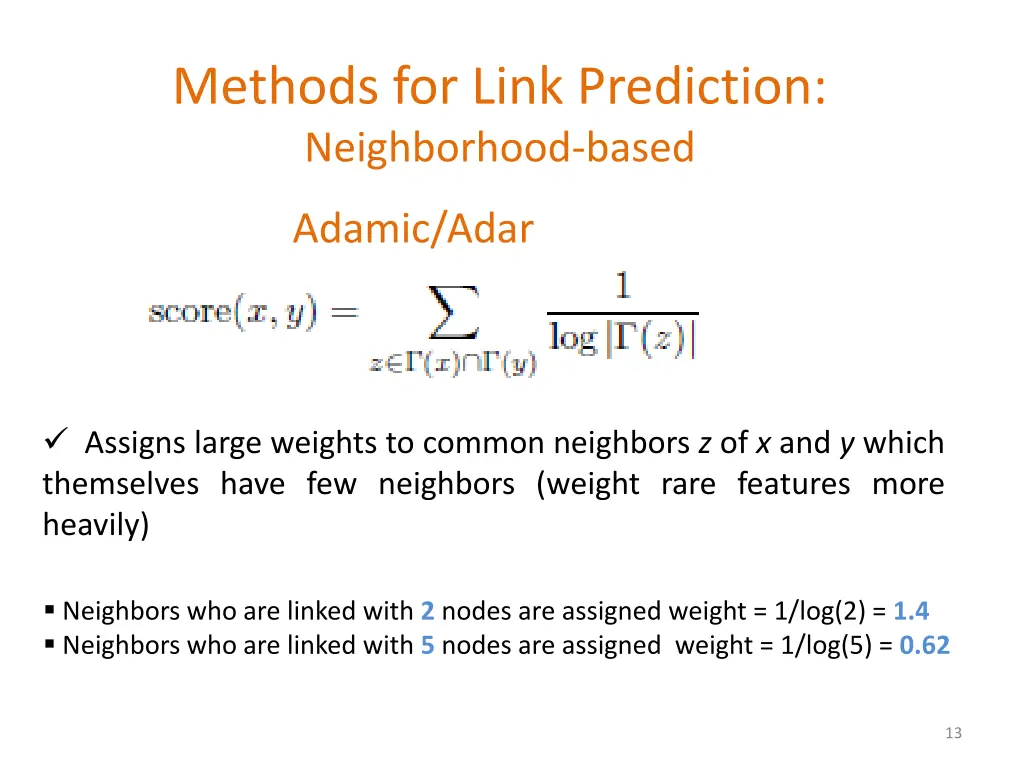 methods for link prediction neighborhood based 2