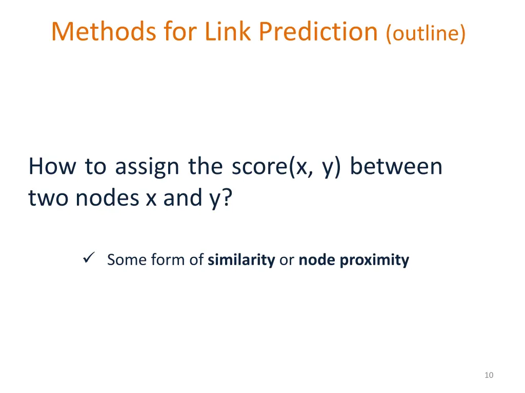 methods for link prediction outline 1