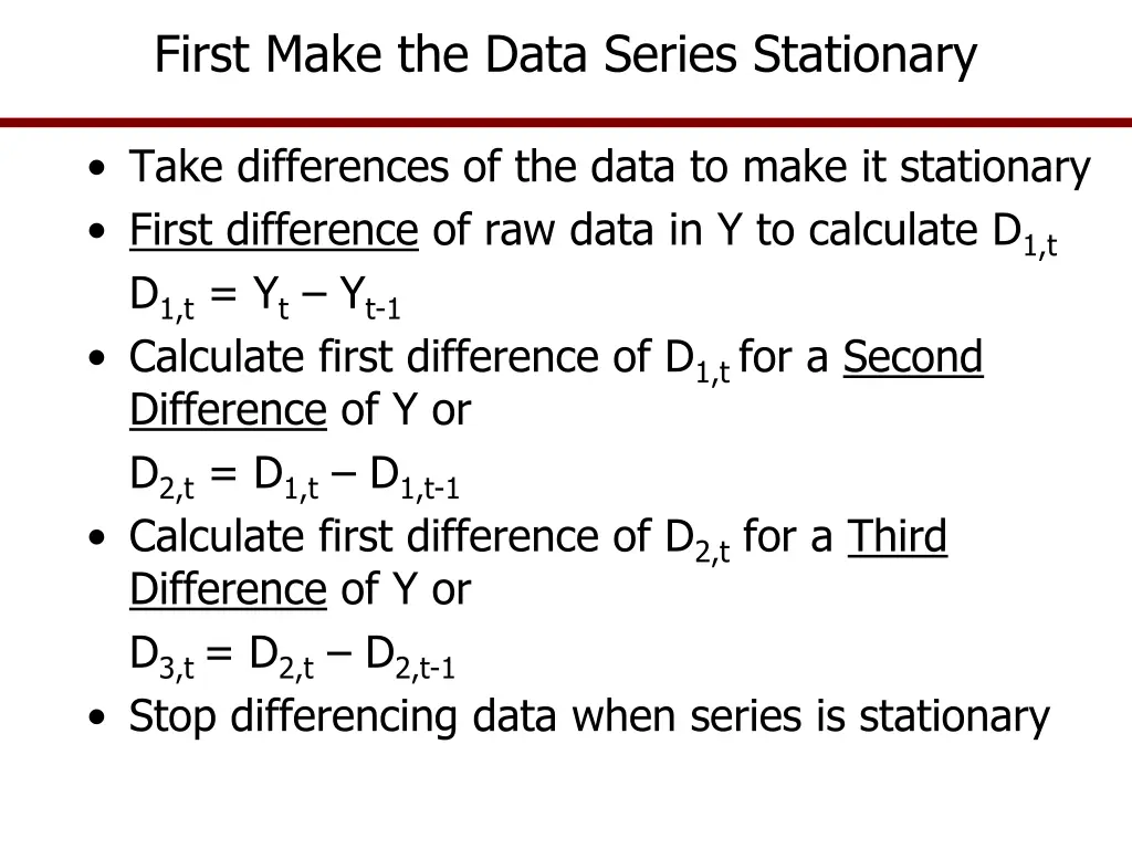 first make the data series stationary