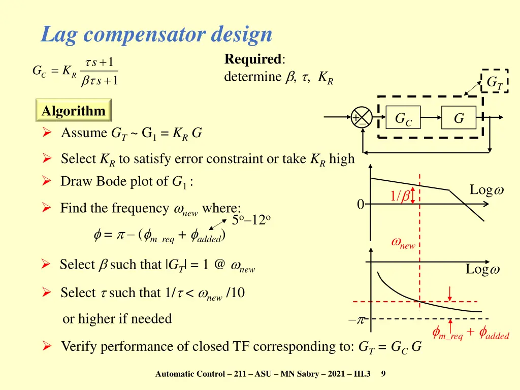 lag compensator design