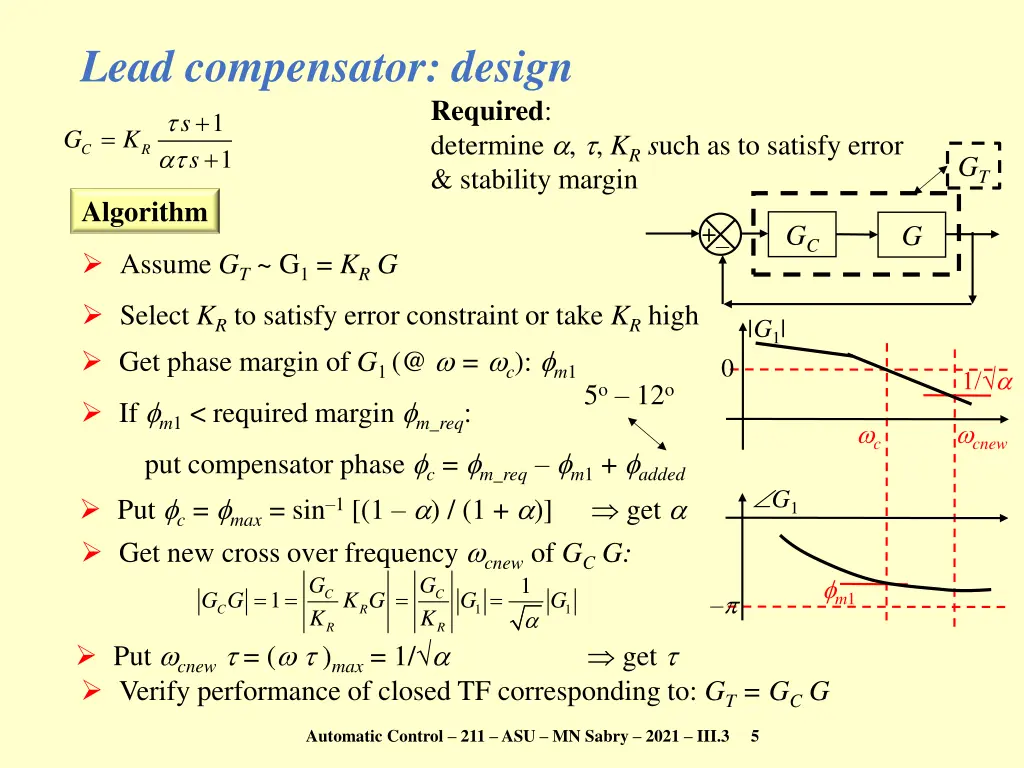 lead compensator design