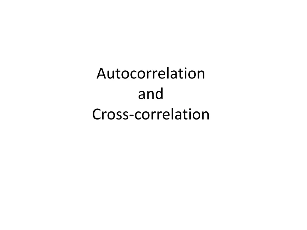 autocorrelation and cross correlation