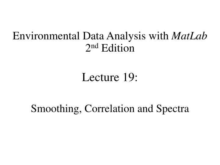 environmental data analysis with matlab