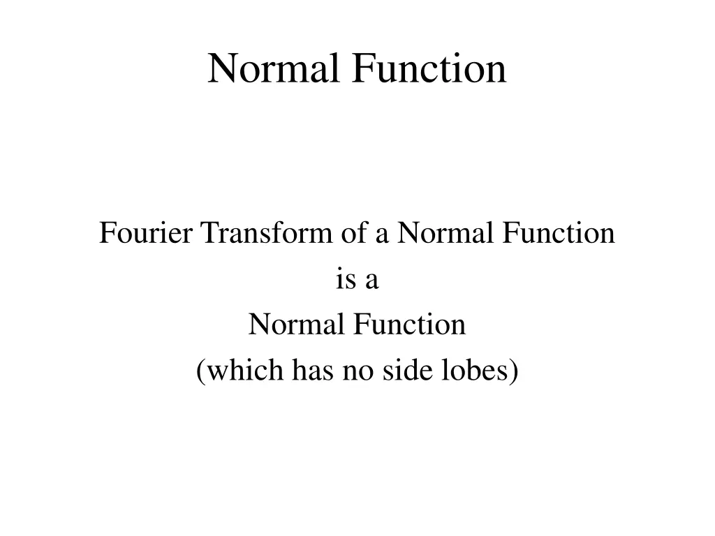 normal function