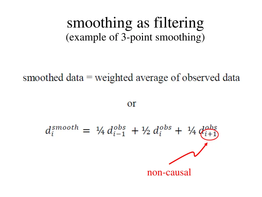 smoothing as filtering example of 3 point 1