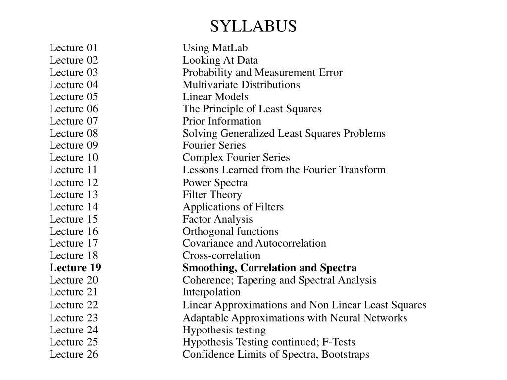 syllabus