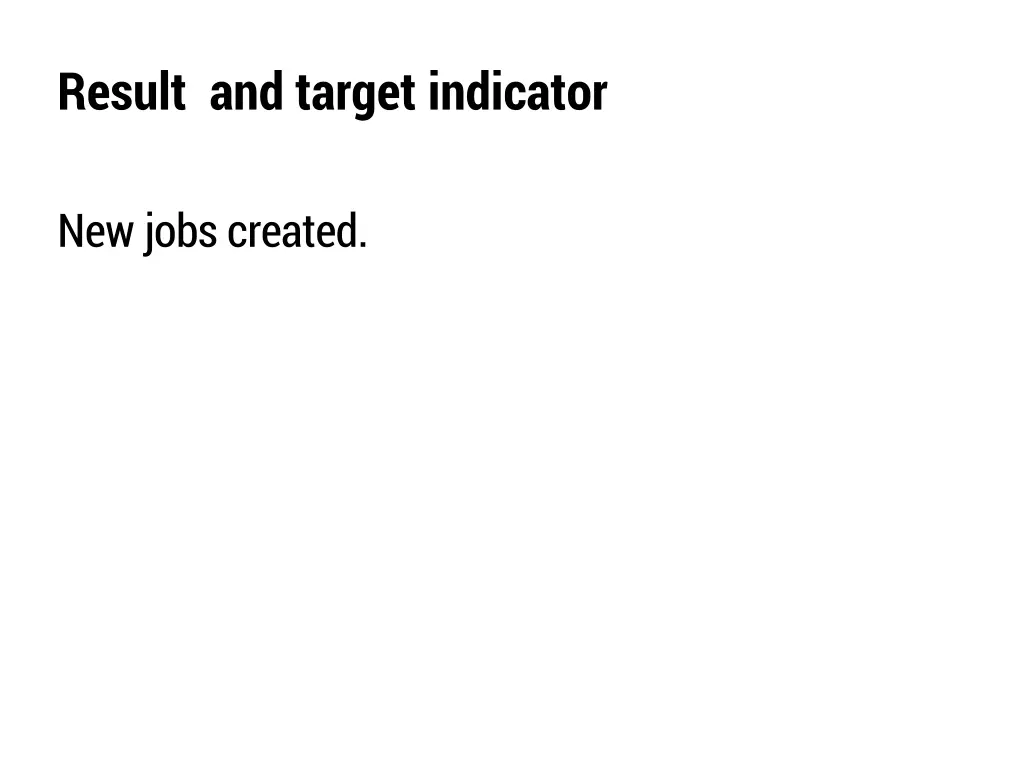 result and target indicator