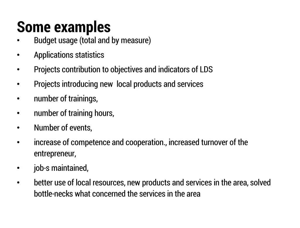 some examples budget usage totaland bymeasure