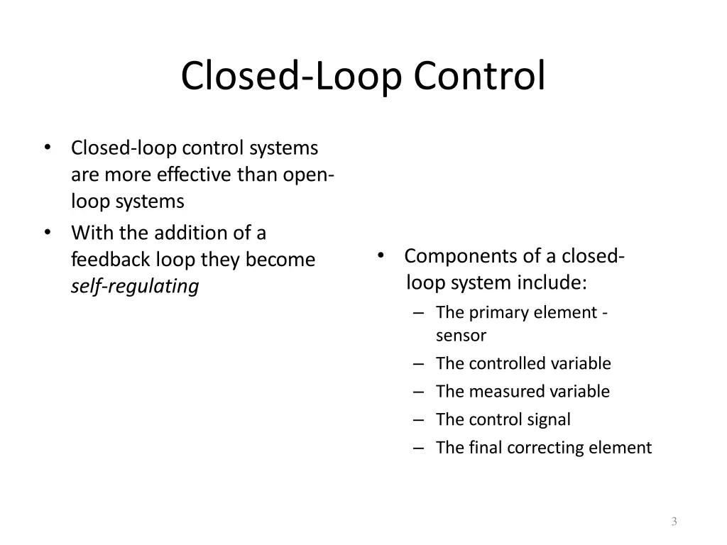 closed loop control