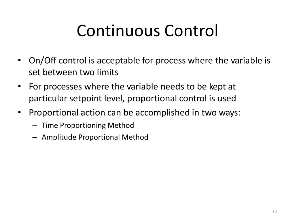 continuous control