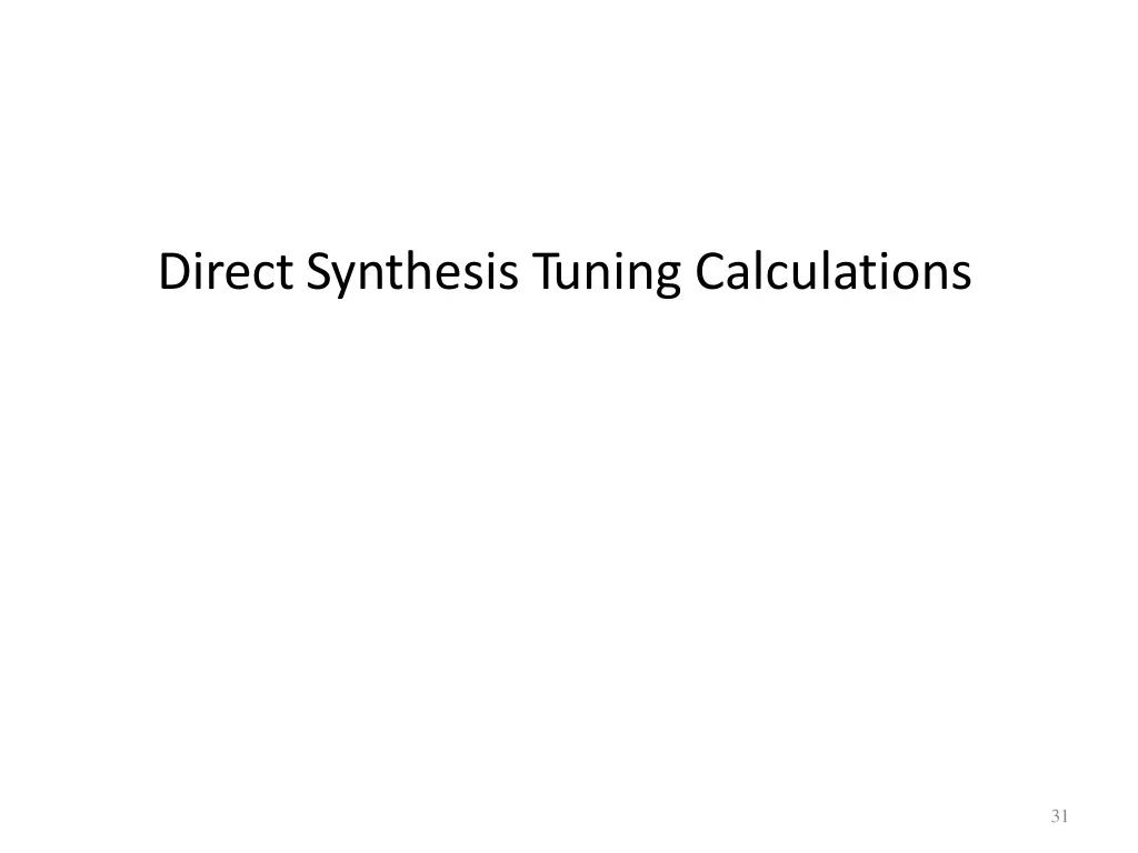 directsynthesis tuning calculations