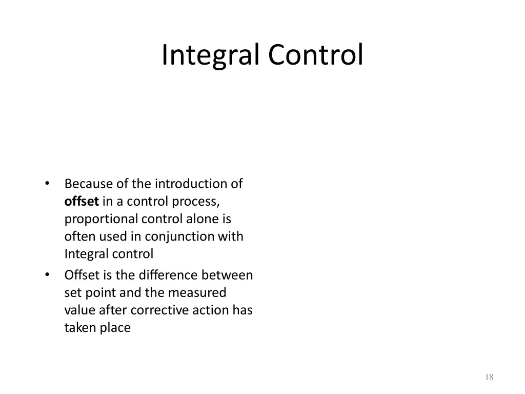 integral control