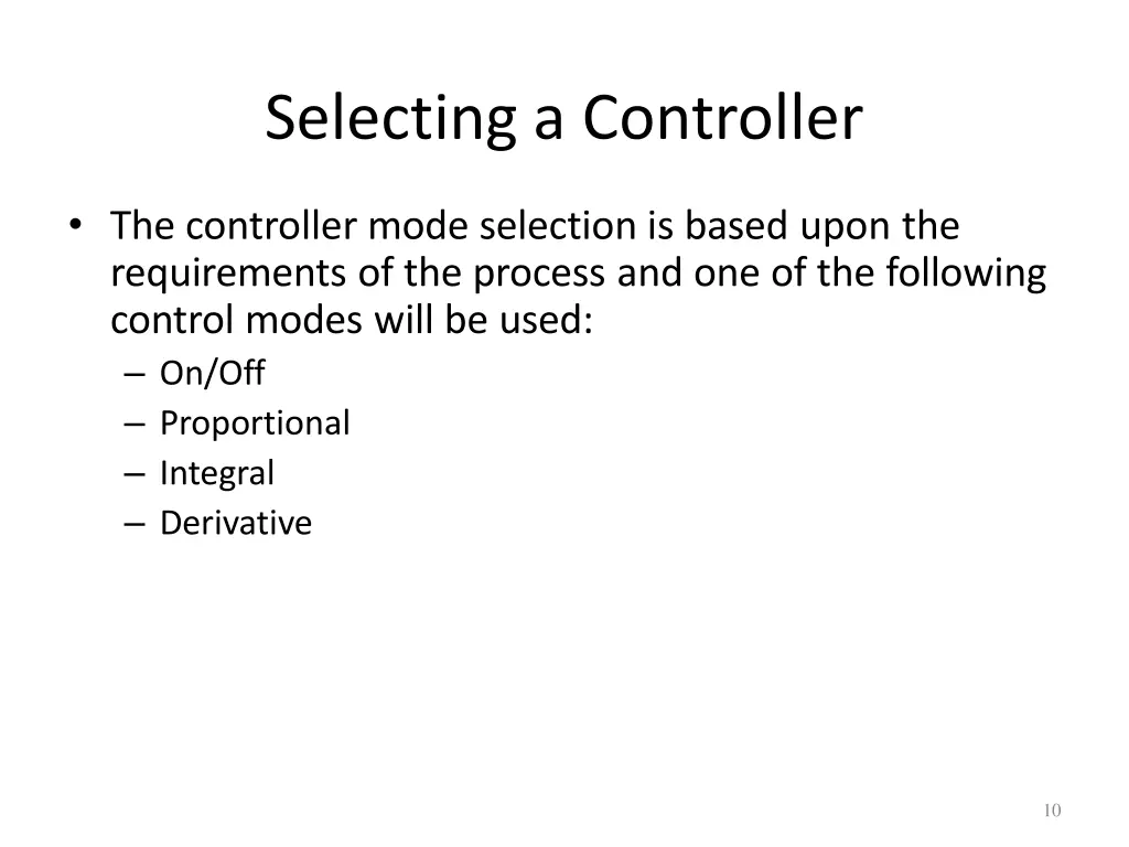 selecting a controller