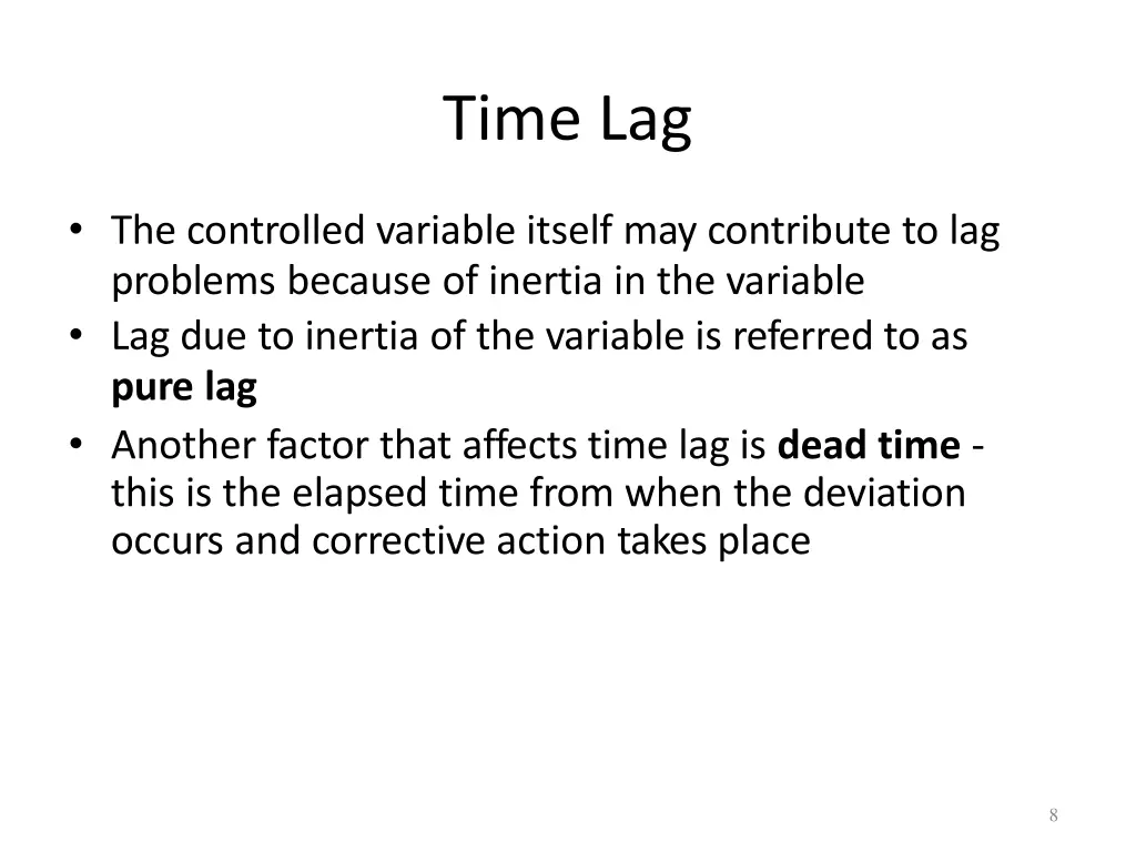 time lag