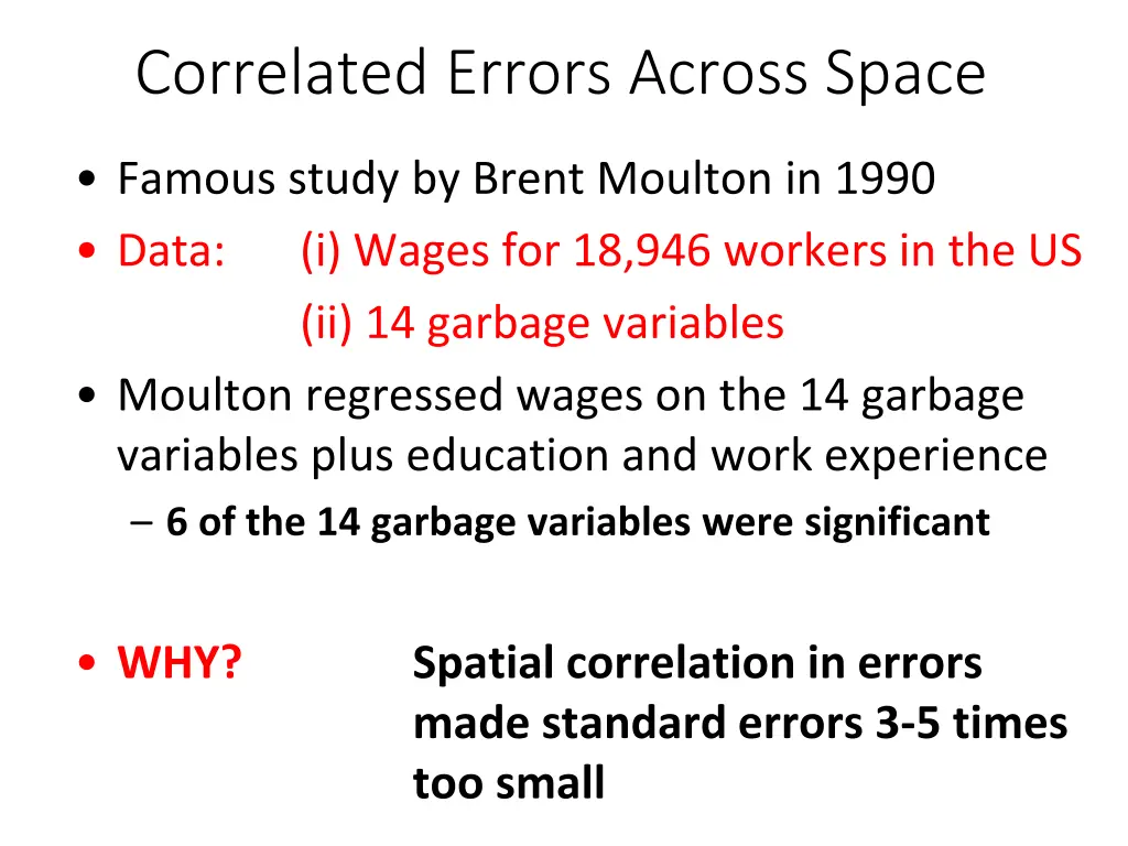 correlated errors across space