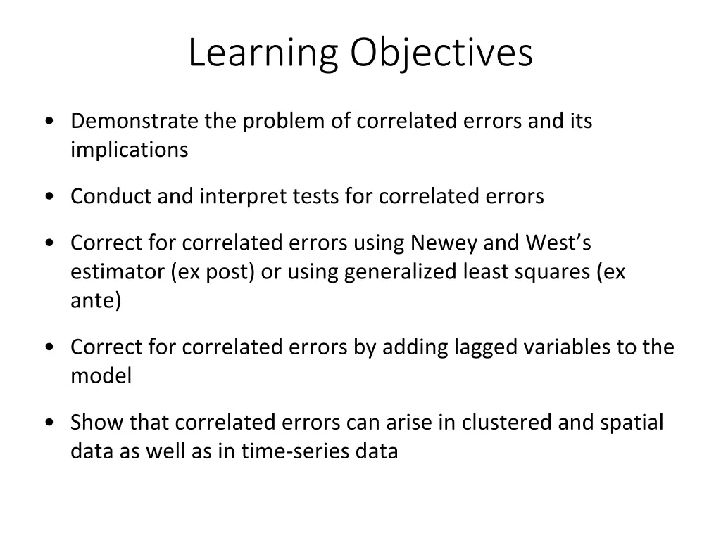 learning objectives