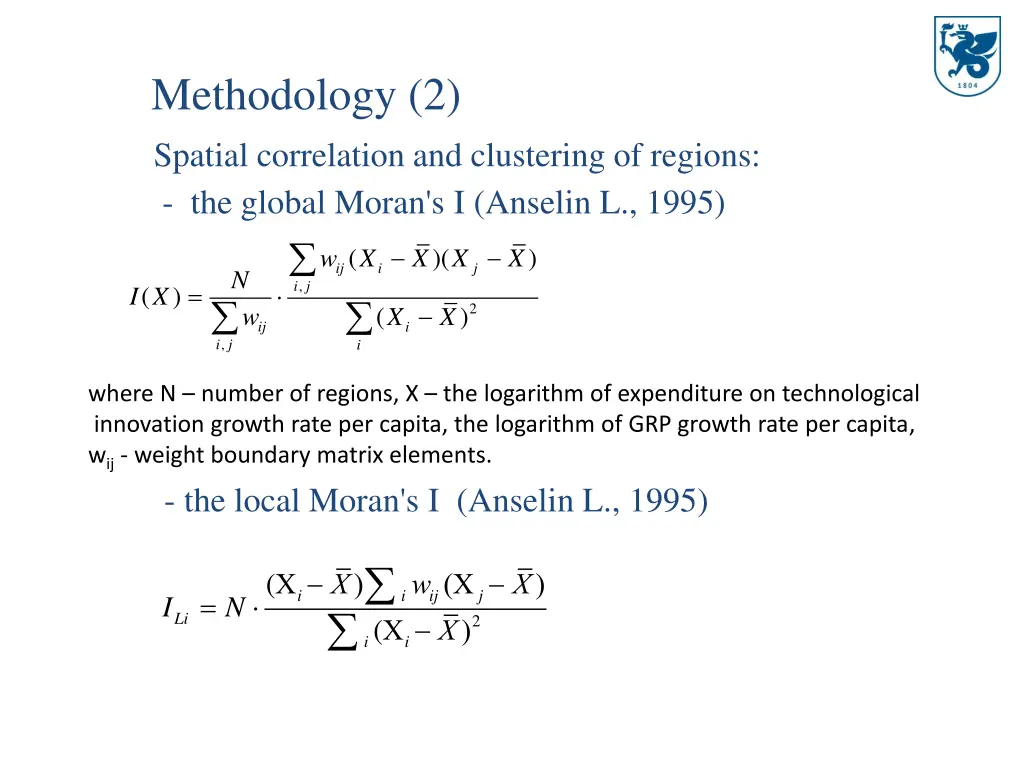 methodology 2 spatial correlation and clustering