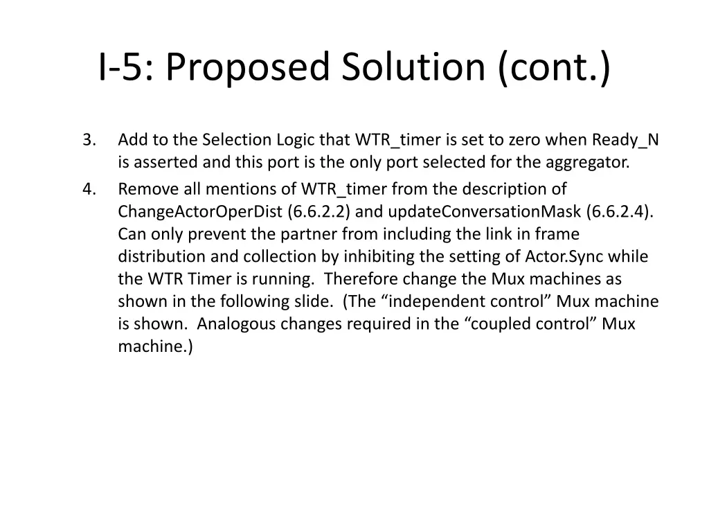 i 5 proposed solution cont