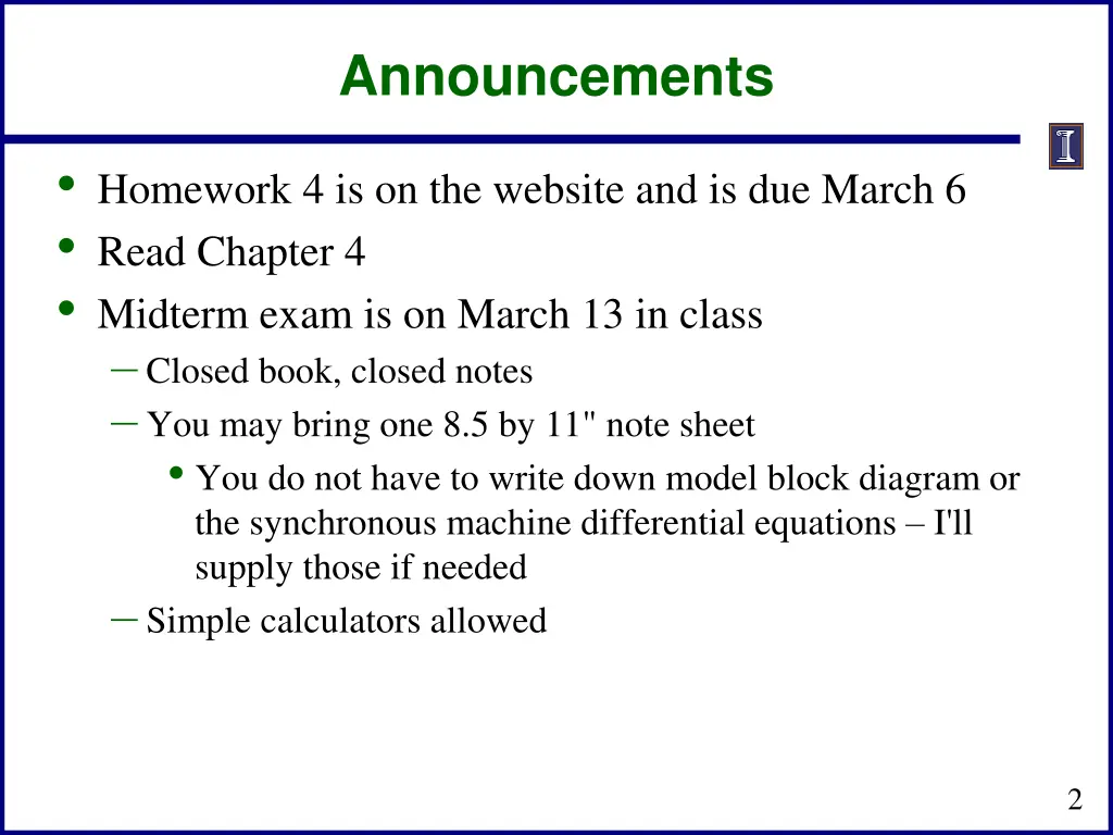 announcements