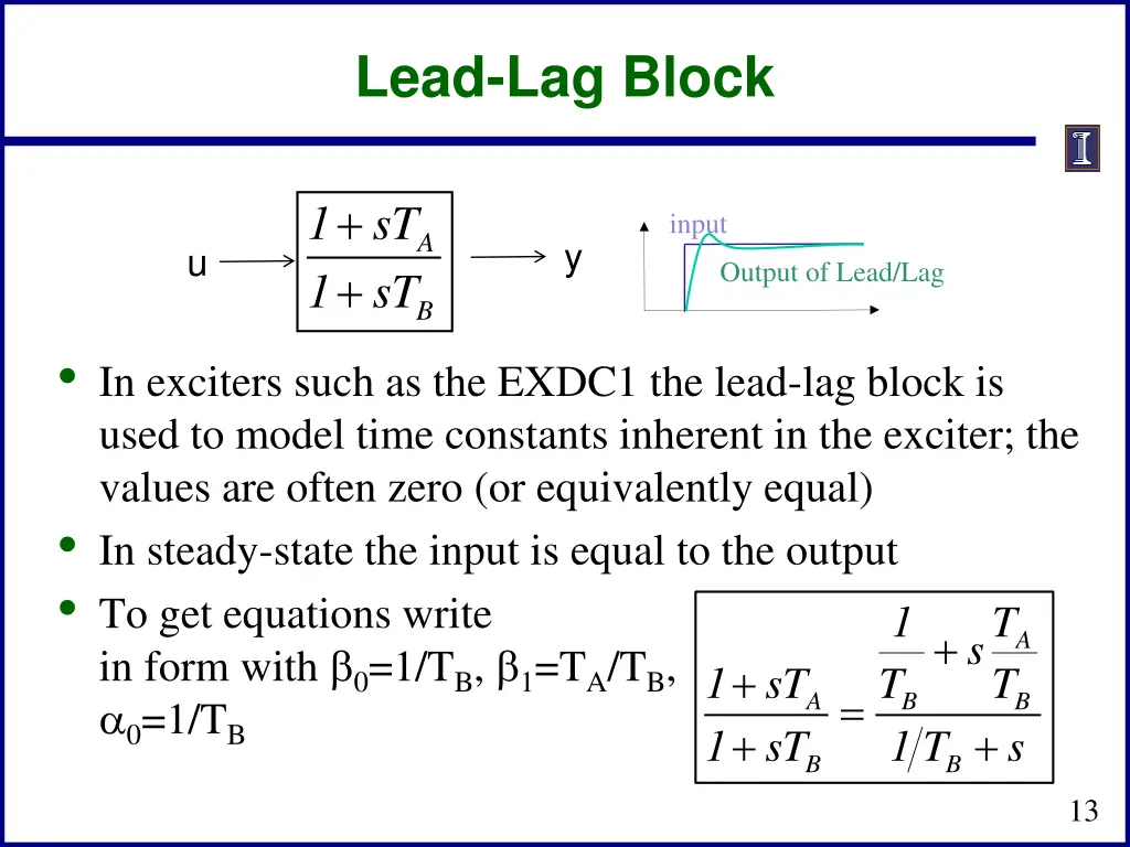 lead lag block