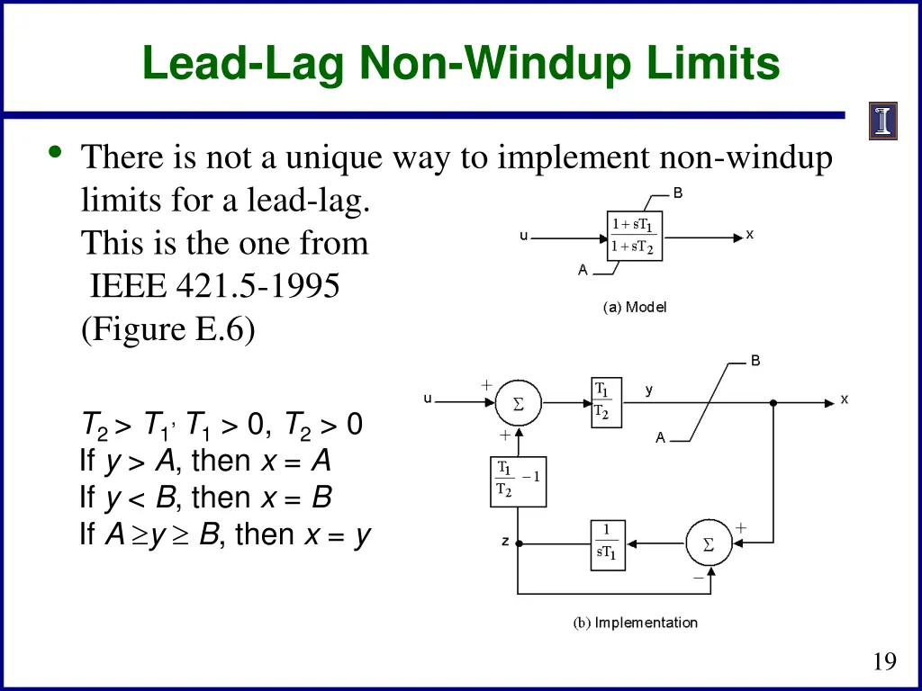 lead lag non windup limits