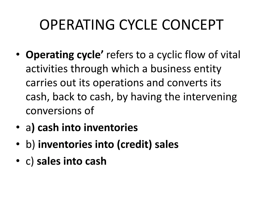 operating cycle concept