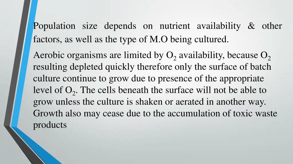 population size depends on nutrient availability