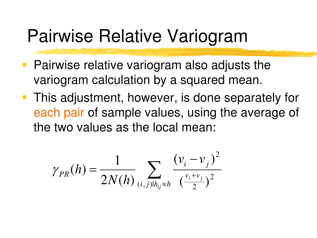 pairwise relative variogram