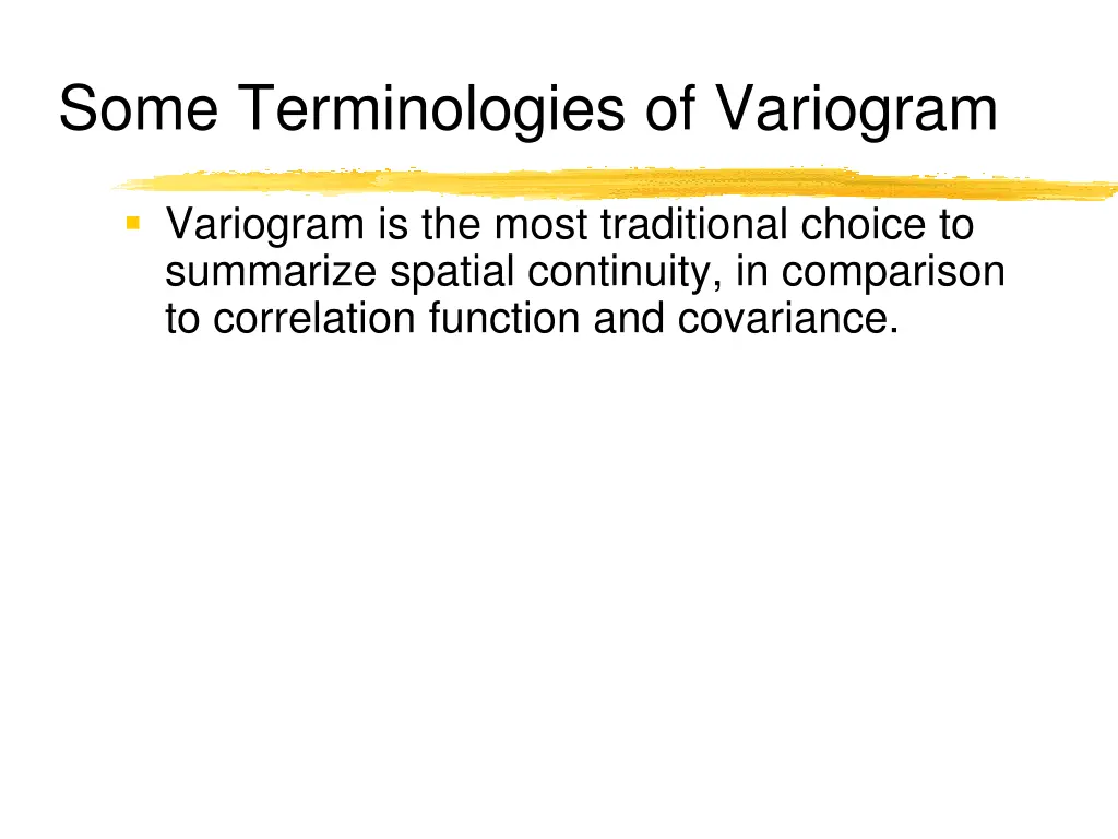 some terminologies of variogram