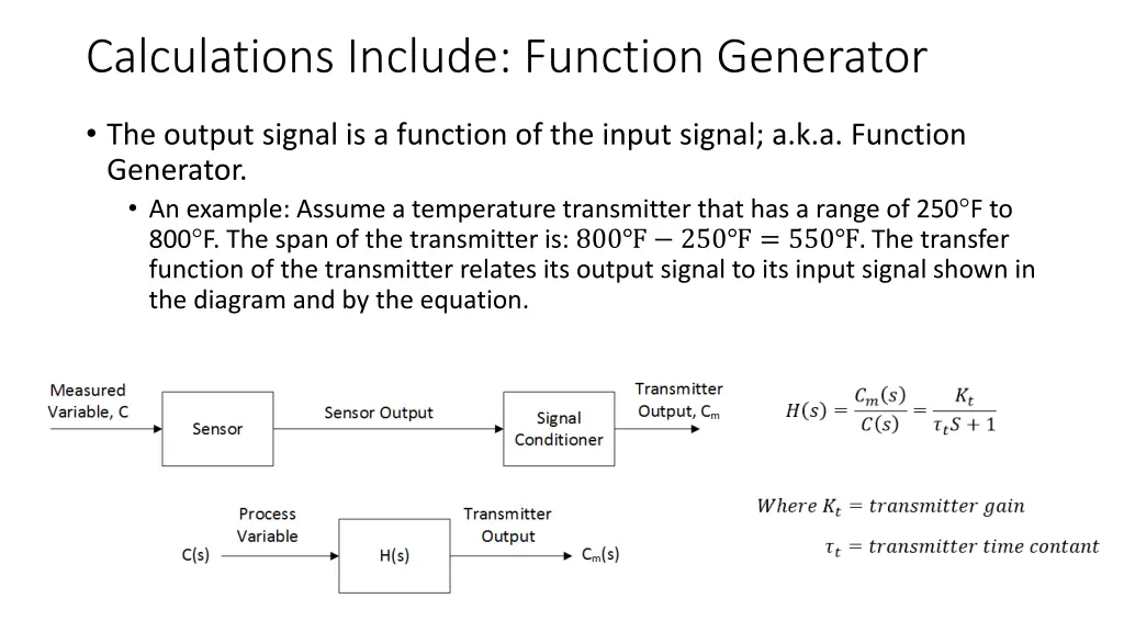 calculations include function generator