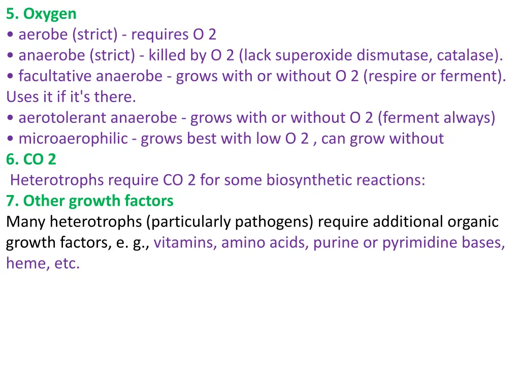 5 oxygen aerobe strict requires o 2 anaerobe