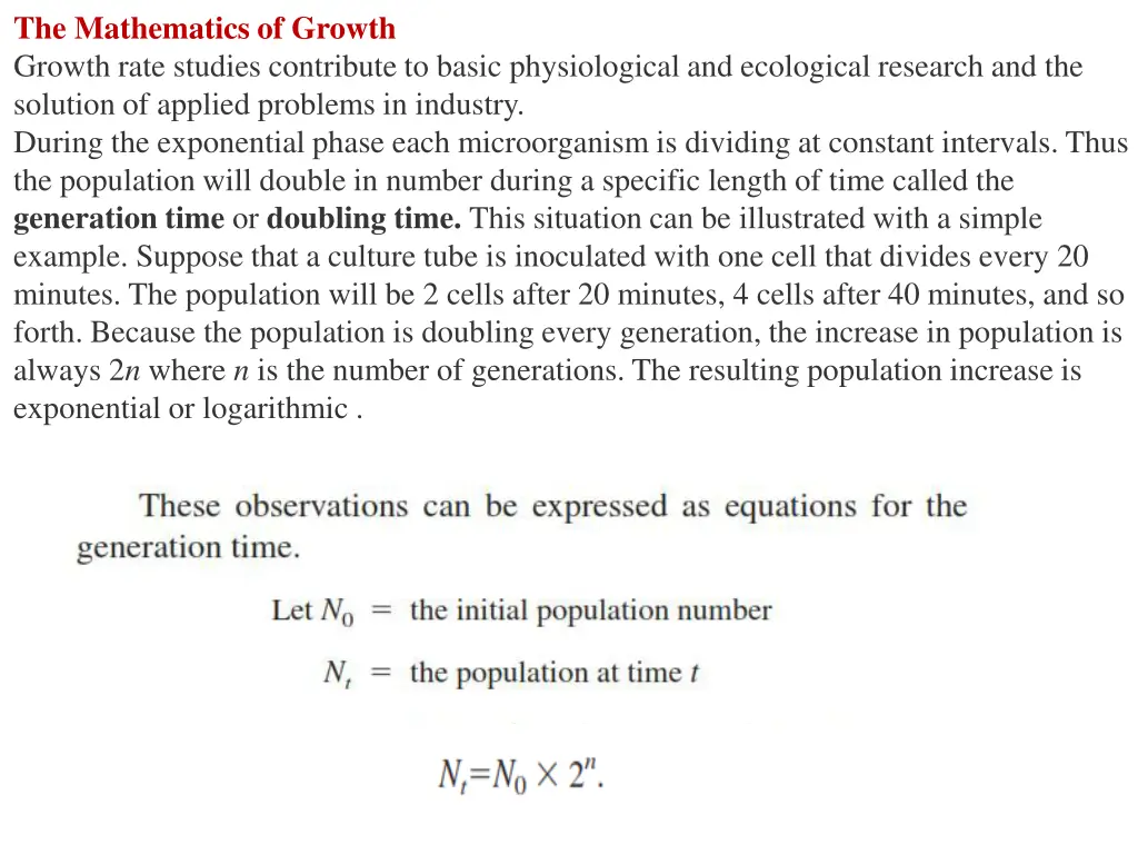 the mathematics of growth growth rate studies