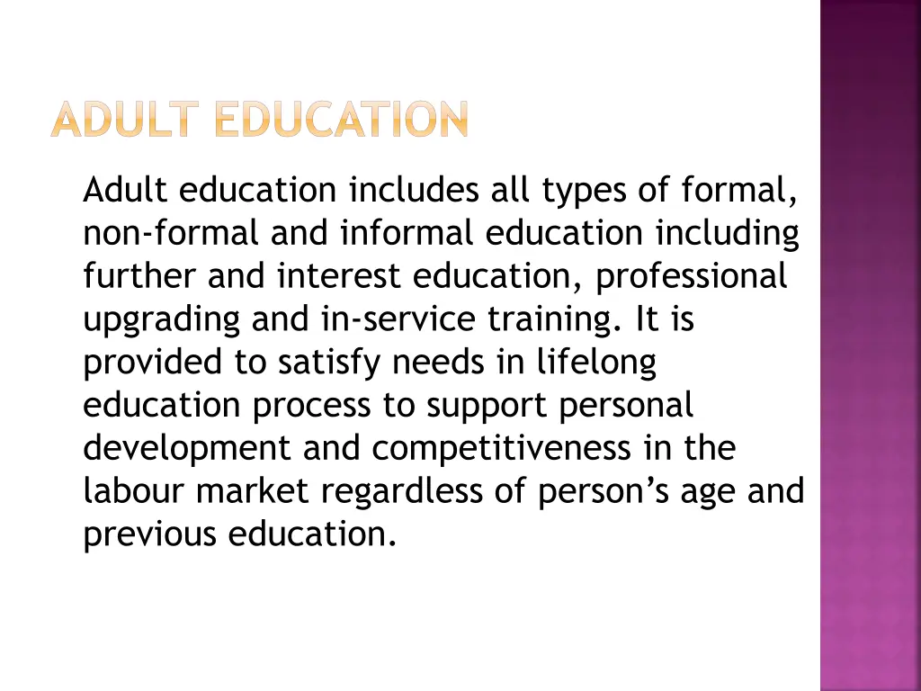 adult education