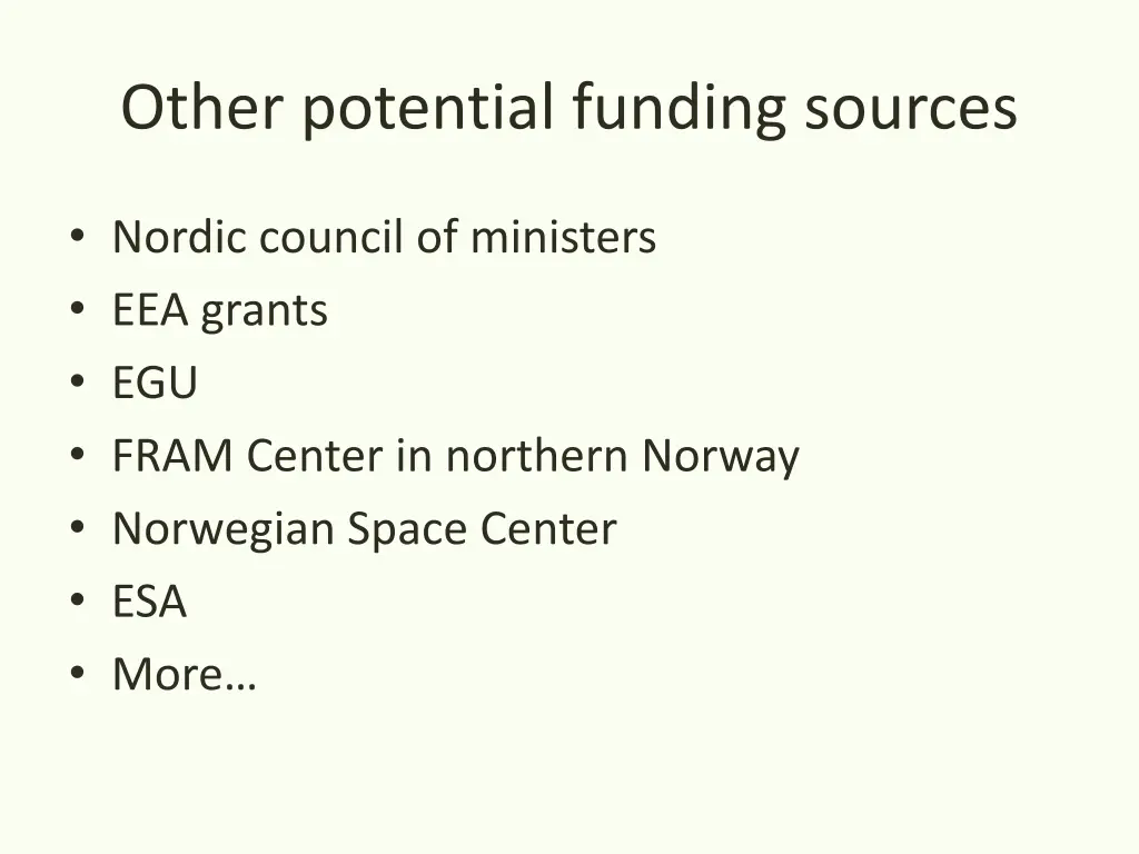 other potential funding sources