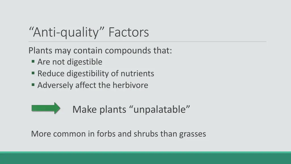 anti quality factors