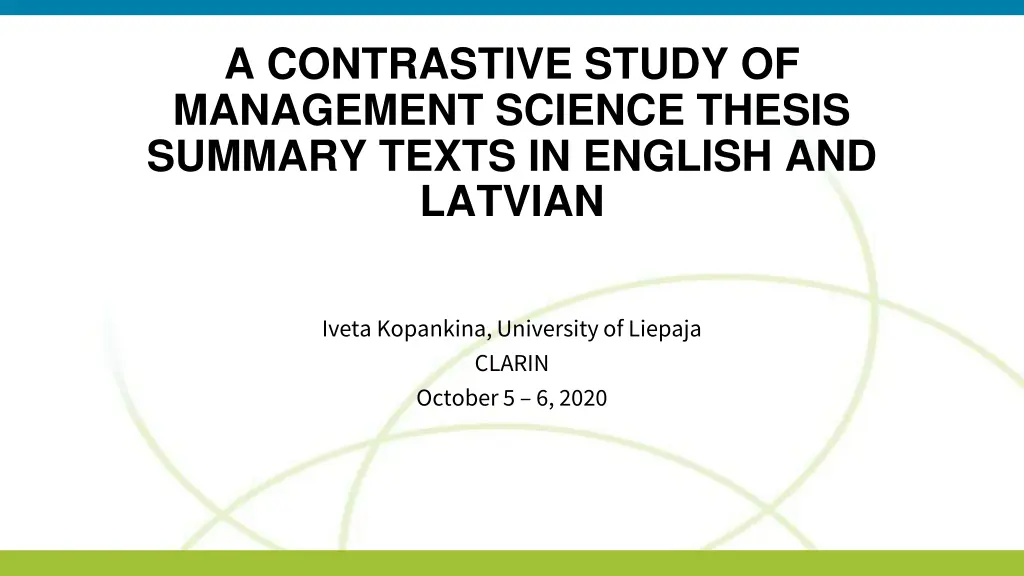 a contrastive study of management science thesis