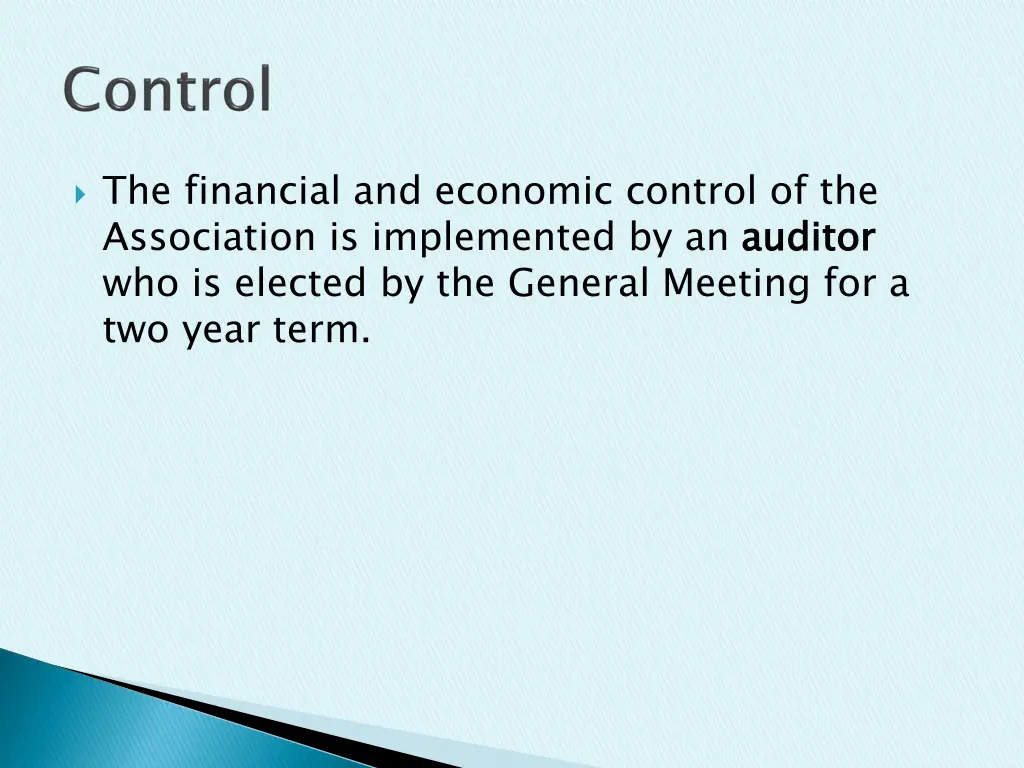 the financial and economic control