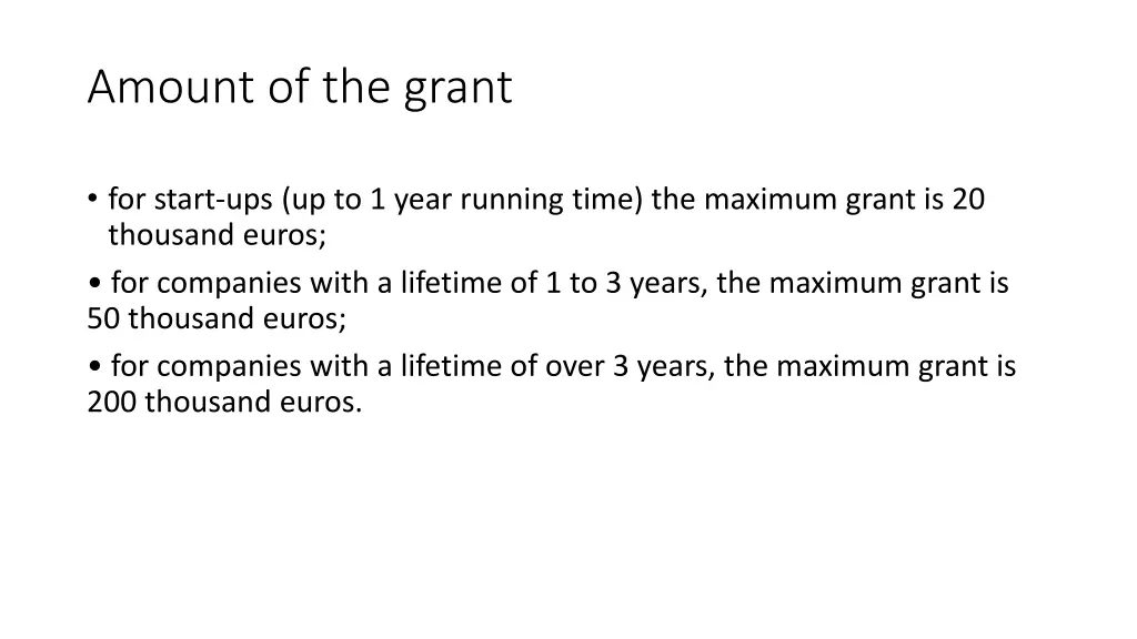 amount of the grant