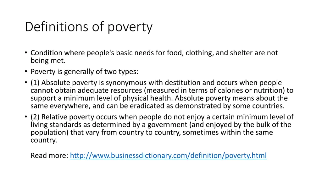 definitions of poverty