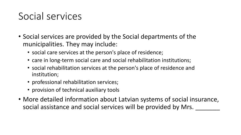 social services